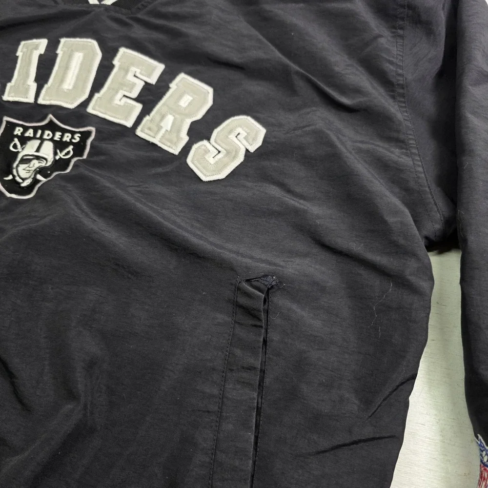 Vintage 90s Starter Pro‎ Line Oakland Raiders Jacket Mens XL V-neck Windbreaker